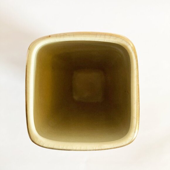 Bird Flower Vase Gold Accents Enesco 1979 Japan Cream Square - Picture 6 of 6